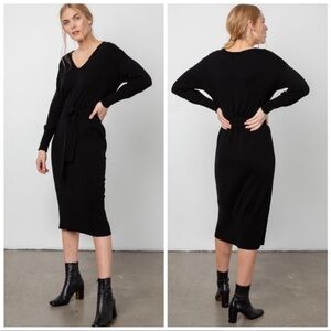 RAILS Cotton Cashmere Margot Midi Sweater Dress – Black – Size L